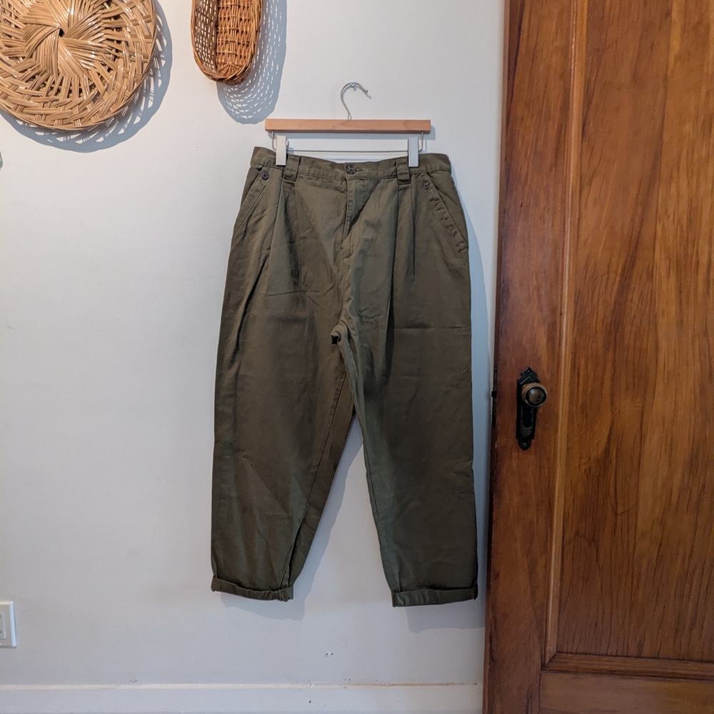 Tapered Topshop Khaki Trousers